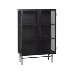 Metal skab i sort med to låger og 3 hylder fra Hübsch