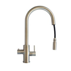 Taurus 3-1 FLEX med kølet vand i børstet stål med rund tud fra AKVATUR