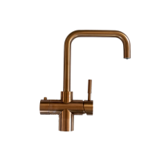 Taurus 3-1 med kogende vand inkl. kalkfilter i kobber med firkantet tud fra AKVATUR