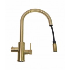 Taurus 4-1 FLEX med kogende vand og kølet vand inkl. kalkfilter i messing med rund tud fra AKVATUR