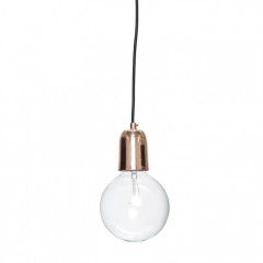 Lampe i kobber med sort ledning fra Hübsch