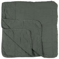 Vintage quilt sengetæppe dobbelt dusty petrol fra Ib Laursen