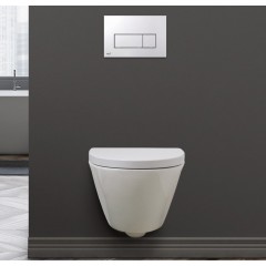 SPRING RIMLESS væghængt toilet - Hvid - Sort - (sæde og skål sælges separat)